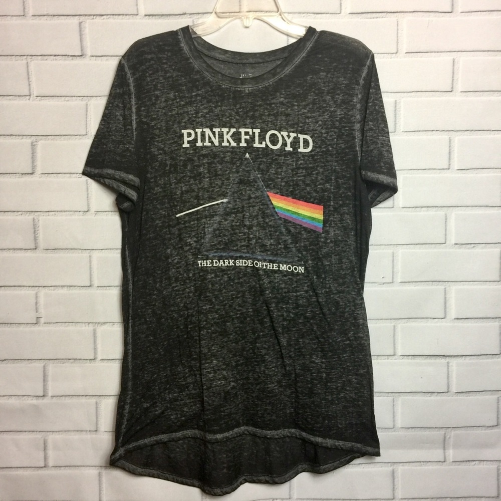 PINK FLOYD BURNOUT GRAPHIC TEE HIGH LOW HEM || Blk